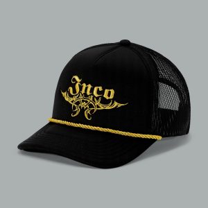 Tribal Trucker Hat. Black/ Gold.