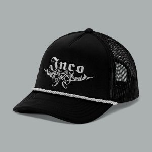 Tribal Trucker Hat. Black/ Silver.