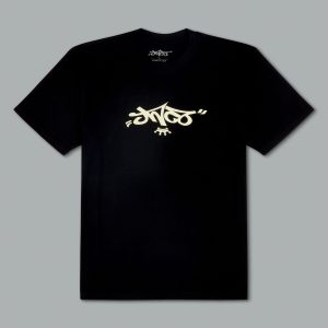 Reversed Crown Tee. Black/ Natural.