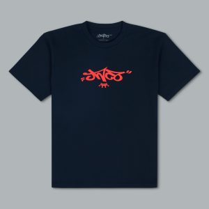 Reversed Crown Tee. Navy/ Tamarind.
